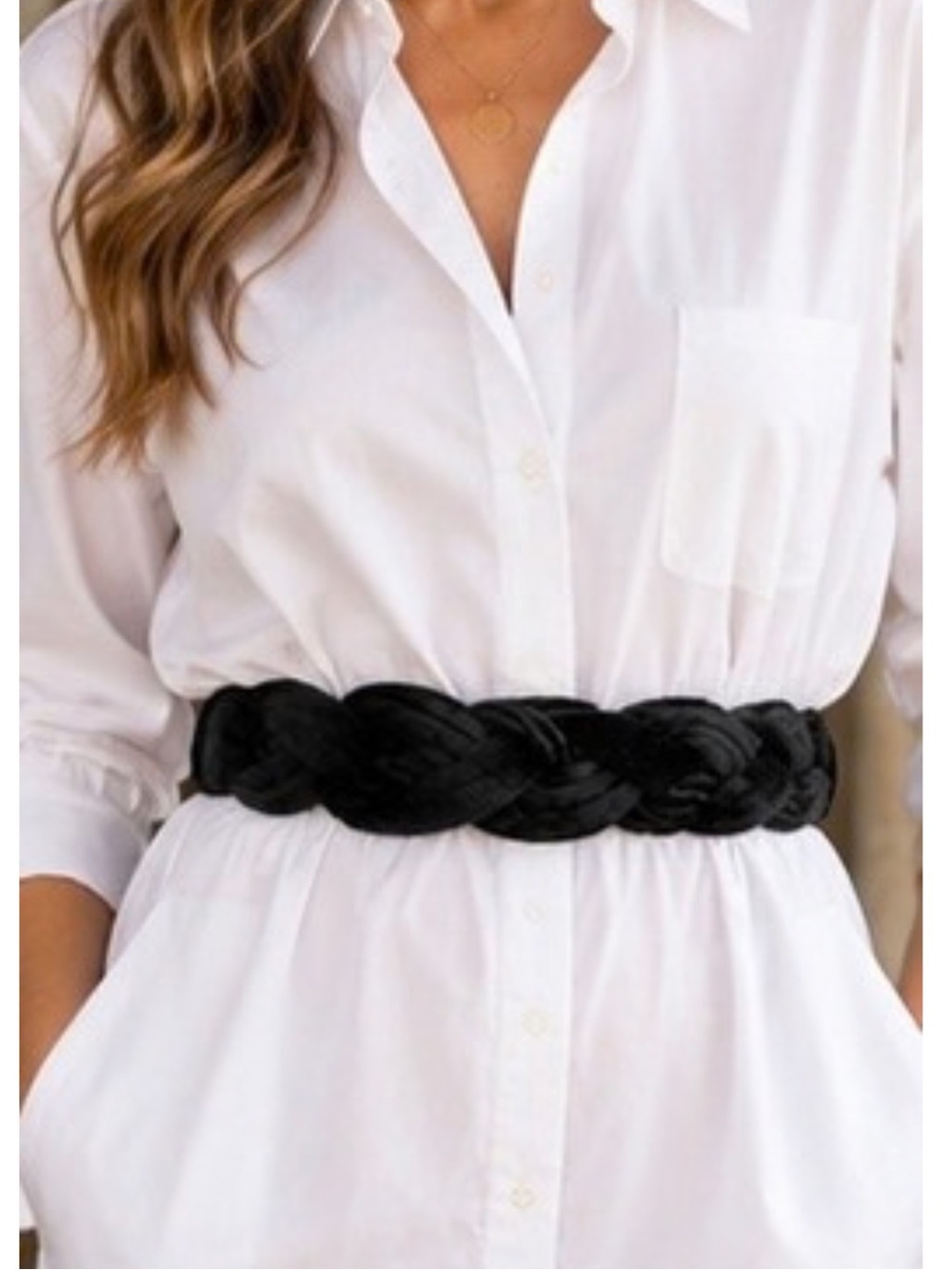 Black Velvet Braided Adjustable Belt by Ginnie Johansen Small Medium Vintage